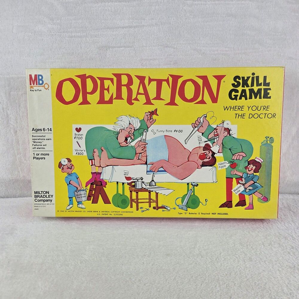 Vintage 1965 Milton Bradley Operation Game Smoking Doctor COMPLETE  READ